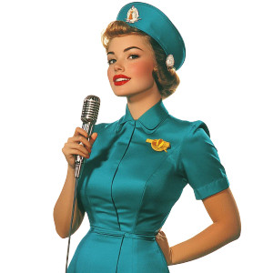 1960S Stewardess Vinyl Car Decal Sticker – Waterproof & UV-Resistant 8" 1960S Stewardess Vinyl Car Decal Sticker – Waterproof & UV-Resistant 8"