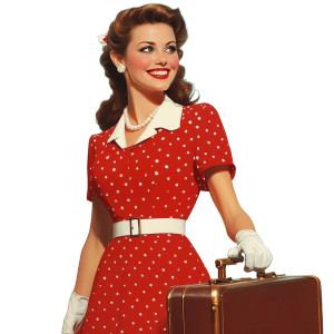 50S Style Woman V2 Vinyl Car Decal Sticker – Waterproof & UV-Resistant 8"