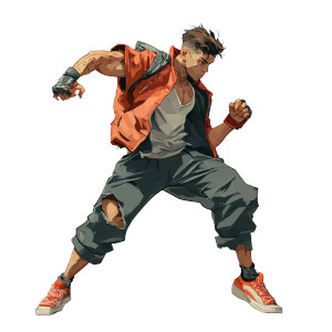 Lean Fighter Pose Vinyl Car Decal Sticker – Waterproof & UV-Resistant 8"