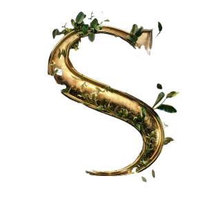 Golden S With Greenery Vinyl Car Decal Sticker – Waterproof & UV-Resistant 8"