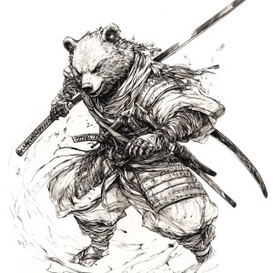 Bear Samurai Ronin Vinyl Car Decal Sticker – Waterproof & UV-Resistant 8" Bear Samurai Ronin Vinyl Car Decal Sticker – Waterproof & UV-Resistant 8"