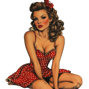 Pin Up Tattoo Girl Vinyl Car Decal Sticker – Waterproof & UV-Resistant 8"