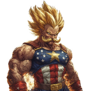 Usa Saiyan Warrior Vinyl Car Decal Sticker – Waterproof & UV-Resistant 8"