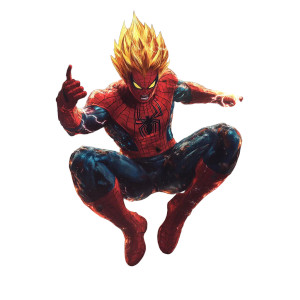 Spider-Goku Hybrid Vinyl Car Decal Sticker – Waterproof & UV-Resistant 8"