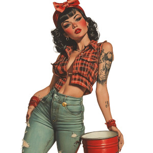 Rockabilly Milk Maiden Vinyl Car Decal Sticker – Waterproof & UV-Resistant 8" Rockabilly Milk Maiden Vinyl Car Decal Sticker – Waterproof & UV-Resistant 8"