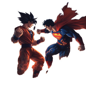 Goku Vs Superman Vinyl Car Decal Sticker – Waterproof & UV-Resistant 8"