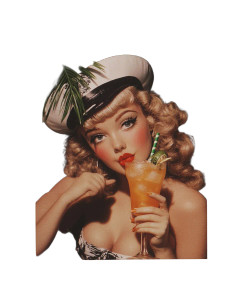 Vintage Tiki Girl Vinyl Car Decal Sticker – Waterproof & UV-Resistant 8"