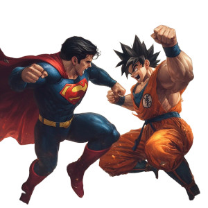 Superman Vs Goku Vinyl Car Decal Sticker – Waterproof & UV-Resistant 8"