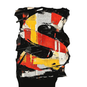 Collage-Inspired 'S' Logo Vinyl Car Decal Sticker – Waterproof & UV-Resistant 8"