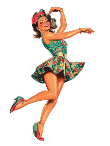 Retro Go Go Dancer Vinyl Car Decal Sticker – Waterproof & UV-Resistant 8"