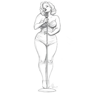 Blonde Marilyn Impersonator Vinyl Car Decal Sticker – Waterproof & UV-Resistant 8"