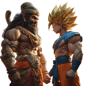 Hanuman Vs Goku Vinyl Car Decal Sticker – Waterproof & UV-Resistant 8"