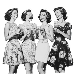 1950S Women Laughing Vinyl Car Decal Sticker – Waterproof & UV-Resistant 8" 1950S Women Laughing Vinyl Car Decal Sticker – Waterproof & UV-Resistant 8"