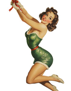 Vintage Christmas Pin-Up V2 Vinyl Car Decal Sticker – Waterproof & UV-Resistant 8"