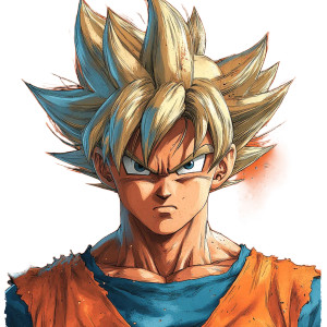 Goku Portrait Art Vinyl Car Decal Sticker – Waterproof & UV-Resistant 8"