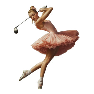 Ballerina Golfing Vinyl Car Decal Sticker – Waterproof & UV-Resistant 8" Ballerina Golfing Vinyl Car Decal Sticker – Waterproof & UV-Resistant 8"