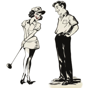 Cartoon Golf Couple Vinyl Car Decal Sticker – Waterproof & UV-Resistant 8" Cartoon Golf Couple Vinyl Car Decal Sticker – Waterproof & UV-Resistant 8"
