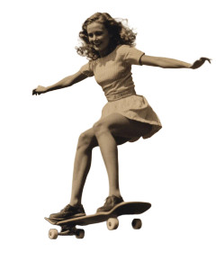 Skateboarding Woman Vinyl Car Decal Sticker – Waterproof & UV-Resistant 8"