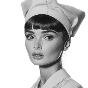 Audrey Hepburn Nurse Vinyl Car Decal Sticker – Waterproof & UV-Resistant 8"