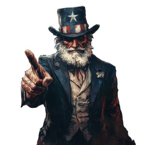 Uncle Sam Greedy Vinyl Car Decal Sticker – Waterproof & UV-Resistant 8"