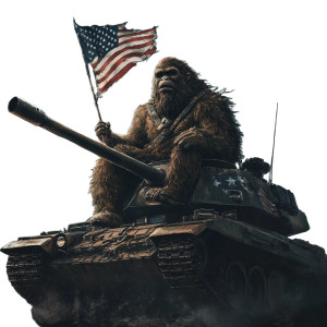 Patriotic Bigfoot Tank Vinyl Car Decal Sticker – Waterproof & UV-Resistant 8" Patriotic Bigfoot Tank Vinyl Car Decal Sticker – Waterproof & UV-Resistant 8"