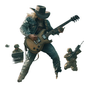 Patriotic Guitarist Vinyl Car Decal Sticker – Waterproof & UV-Resistant 8"