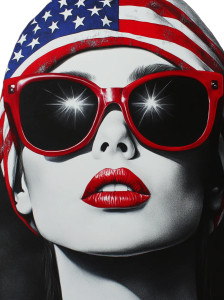 Patriotic Woman Painting Vinyl Car Decal Sticker – Waterproof & UV-Resistant 8"