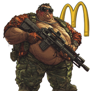 Obese Soldier Vinyl Car Decal Sticker – Waterproof & UV-Resistant 8" Obese Soldier Vinyl Car Decal Sticker – Waterproof & UV-Resistant 8"