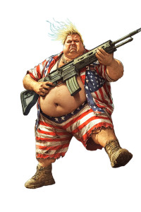 Patriotic Overweight Soldier Vinyl Car Decal Sticker – Waterproof & UV-Resistant 8" Patriotic Overweight Soldier Vinyl Car Decal Sticker – Waterproof & UV-Resistant 8"