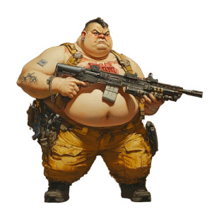 Fat Gunman Vinyl Car Decal Sticker – Waterproof & UV-Resistant 8" Fat Gunman Vinyl Car Decal Sticker – Waterproof & UV-Resistant 8"