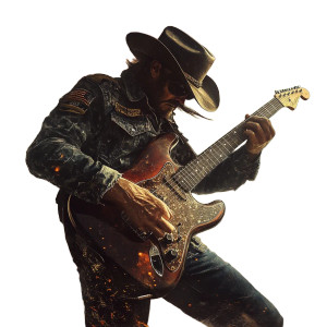 Patriotic Guitarist V2 Vinyl Car Decal Sticker – Waterproof & UV-Resistant 8"