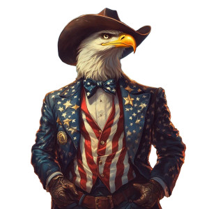 Patriotic Eagle Cowboy Vinyl Car Decal Sticker – Waterproof & UV-Resistant 8" Patriotic Eagle Cowboy Vinyl Car Decal Sticker – Waterproof & UV-Resistant 8"
