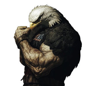 Patriotic Flexing Eagle Vinyl Car Decal Sticker – Waterproof & UV-Resistant 8"