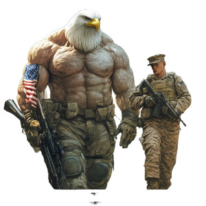 Eagle-Headed Giant Vinyl Car Decal Sticker – Waterproof & UV-Resistant 8"