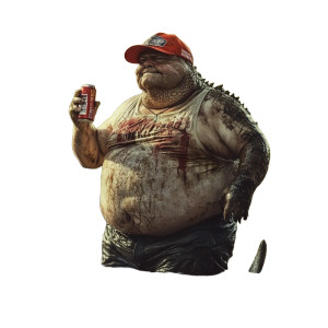 Alligator-Headed Man Vinyl Car Decal Sticker – Waterproof & UV-Resistant 8"