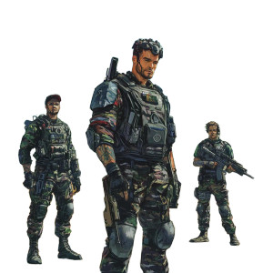 Futuristic Military Gang Vinyl Car Decal Sticker – Waterproof & UV-Resistant 8"