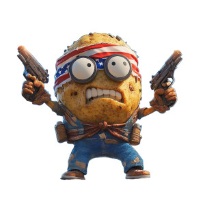 Patriotic Tater Tot Vinyl Car Decal Sticker – Waterproof & UV-Resistant 8"