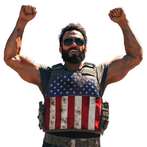 Patriotic Man Celebrating Vinyl Car Decal Sticker – Waterproof & UV-Resistant 8"