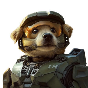 Halo Pup Vinyl Car Decal Sticker – Waterproof & UV-Resistant 8"