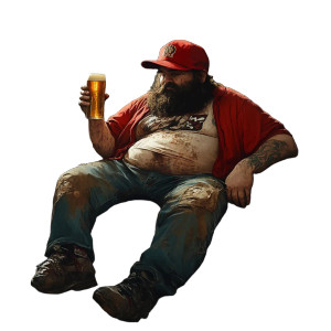 Bearded Man Drinking Vinyl Car Decal Sticker – Waterproof & UV-Resistant 8"