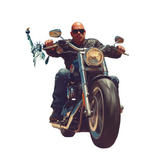 Bald Biker On Route 66 Vinyl Car Decal Sticker – Waterproof & UV-Resistant 8" Bald Biker On Route 66 Vinyl Car Decal Sticker – Waterproof & UV-Resistant 8"