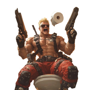 Duke Nukem Parody Vinyl Car Decal Sticker – Waterproof & UV-Resistant 8"
