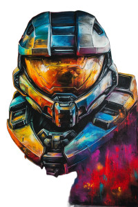 Halo Helmet Mural Vinyl Car Decal Sticker – Waterproof & UV-Resistant 8"