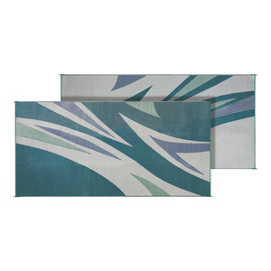Faulkner Summer Waves Patio Mat | Reversible Polypropylene | Mold Resistant | Ideal for Camping & Tailgating