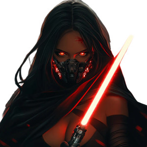 Sith Warrior Woman Vinyl Car Decal Sticker – Waterproof & UV-Resistant 8"