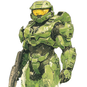Halo Hunter Vinyl Car Decal Sticker – Waterproof & UV-Resistant 8"