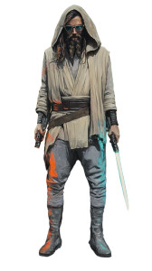 Grey Jedi Warrior Vinyl Car Decal Sticker – Waterproof & UV-Resistant 8"