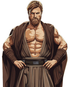 Muscular Obi Wan Vinyl Car Decal Sticker – Waterproof & UV-Resistant 8"