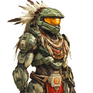 Native Master Chief Vinyl Car Decal Sticker – Waterproof & UV-Resistant 8"