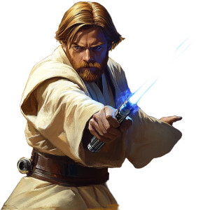 Obi-Wan Kenobi Fighting Vinyl Car Decal Sticker – Waterproof & UV-Resistant 8"